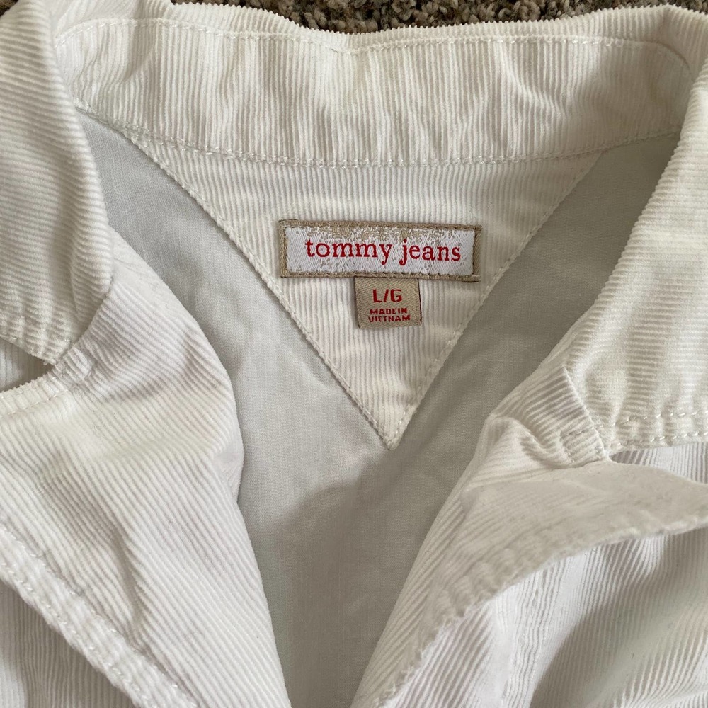 Tommy Jeans White Women's Corduroy Jacket - Size Large - Picture 2 of 4